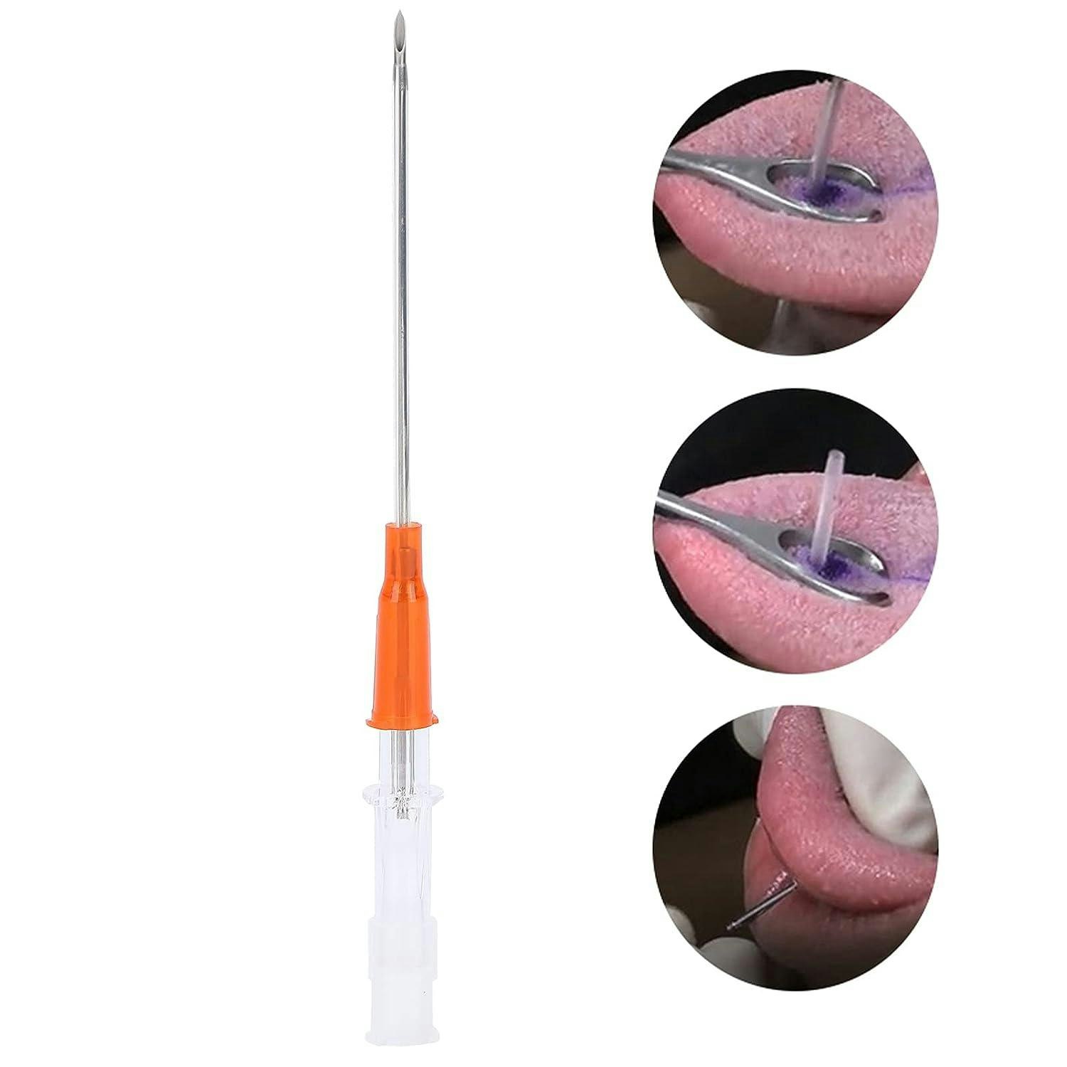 Kateternål - orange piercingnål med hylsa 2,0mm (1,6mm)