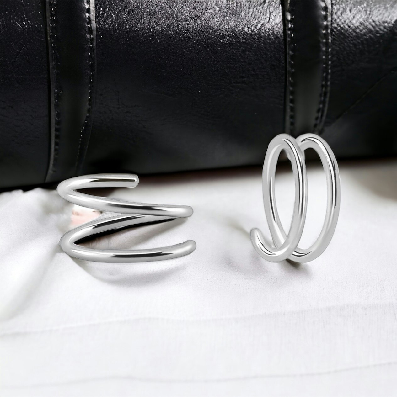 Titanium spiralpiercing dubbel hoop 0.8mm / 8mm