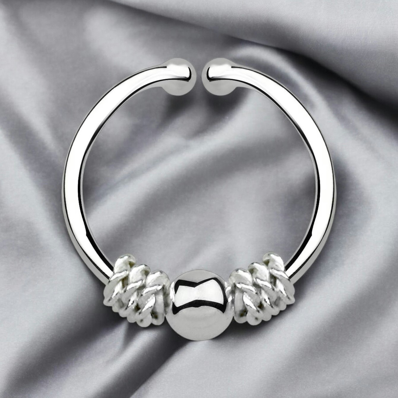 925 silver fake septum piercing - balinesisk design