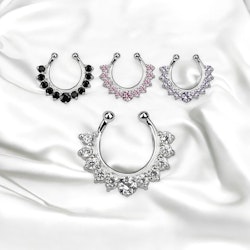 Fake septum smycke i 925-silver med kubisk zirconia