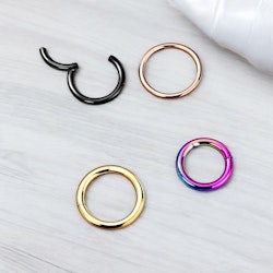 Clicker med gångjärn - Titanium 0,8mm PVD-pläterad