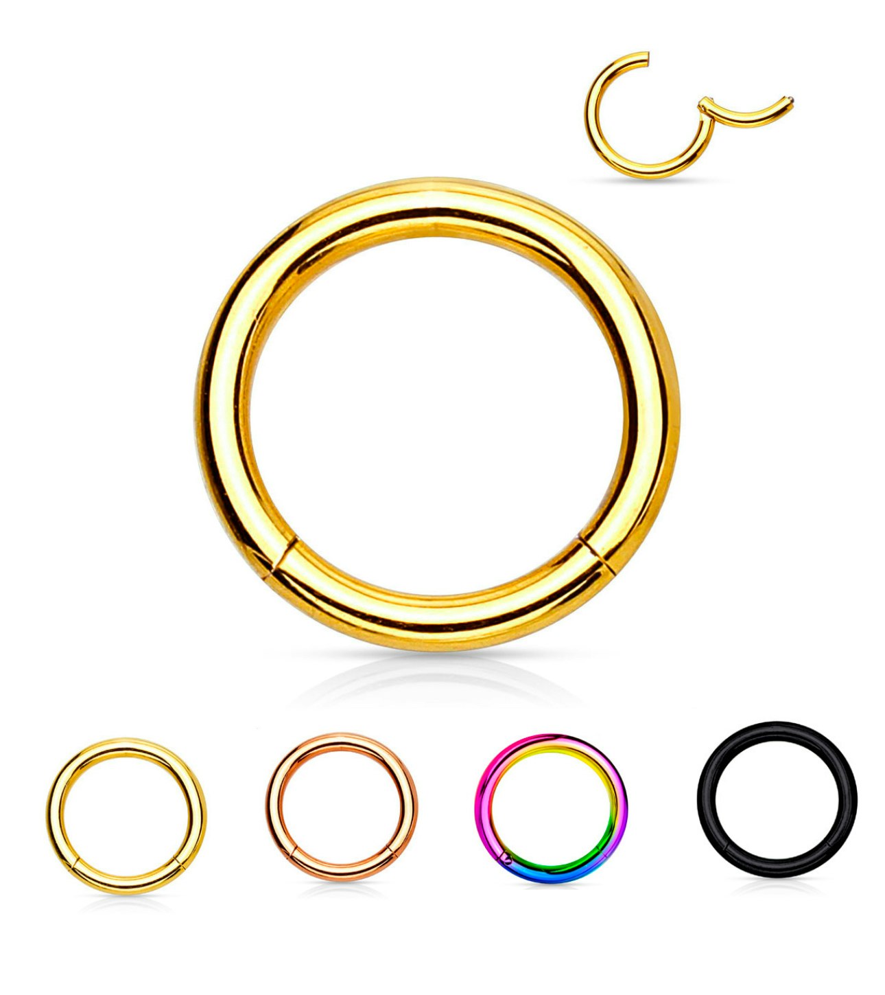 Clicker med gångjärn - Titanium 0,8mm PVD-pläterad