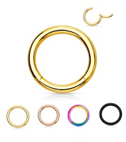 Hinged clicker segment ring PVD-plated titanium 18 gauge / 1,0mm