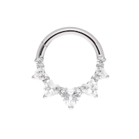 Tiranium clicker 1,2mm med hjärtformade kubisk zirconia