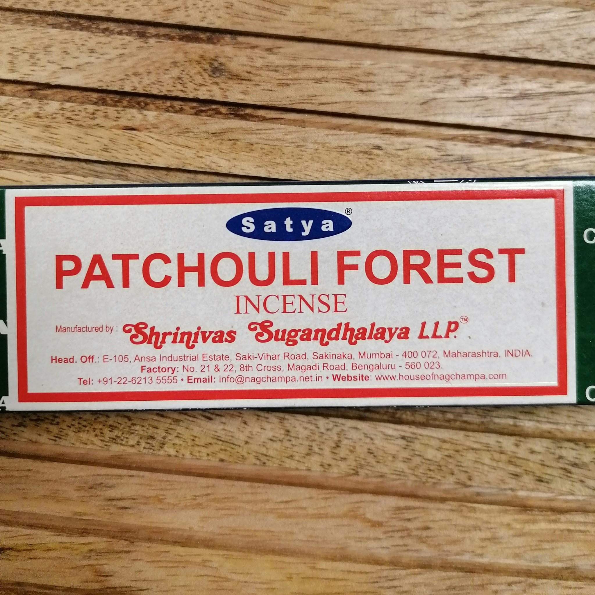 incense satya patchouli forest