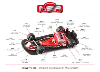 NSR - CORVETTE C6.R MARTINI LIVERY RED #34 - AW King 21 Evo3 21,400 rpm