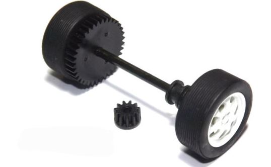 Scalextric W8696 - Rear axle assembly incl bushing gear and pinion - Mini Cooper (New Old Stock - NOS)