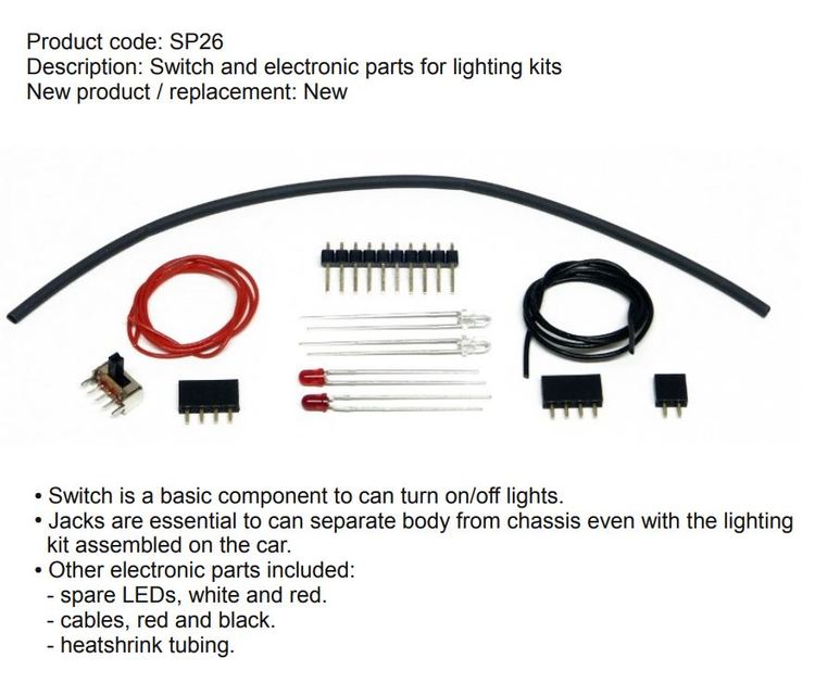 Slot.it - Switch and mixed electronic parts for lighting kits