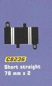 Scalextric - Short Straight 1/4  (L = 78 mm) (2x)