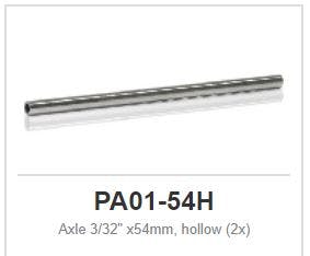 Slot.it - Axle - hollow axle - 54 mm - 2,38mm - 3/32" (x2)