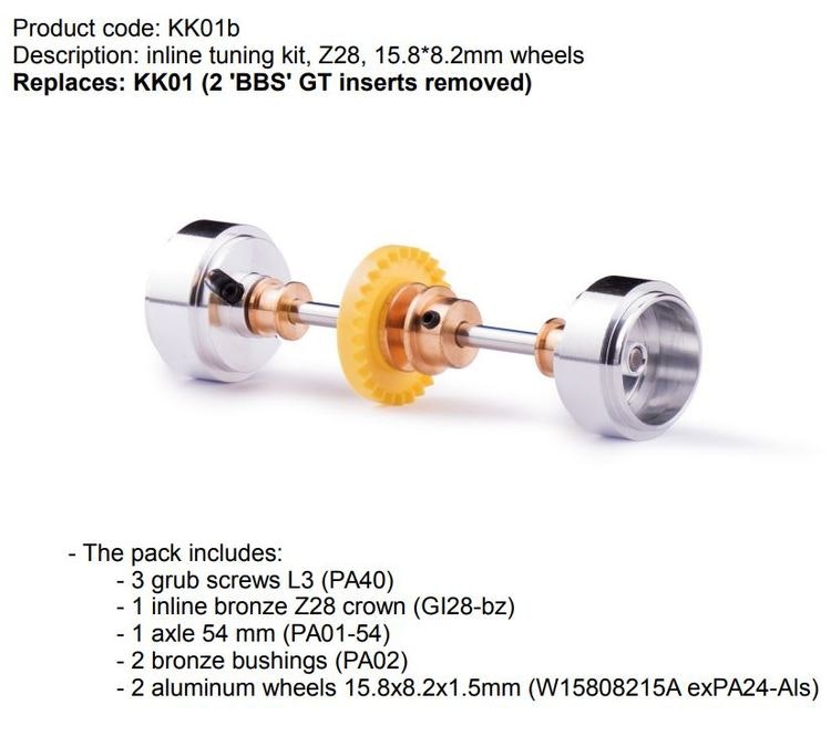 Slot.it - Inline tuning kit, Z28, 15.8*8.2mm wheels