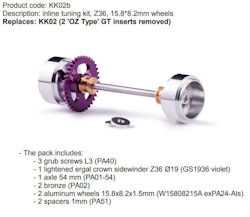 Slot.it -  Sidewinder tuning kit, Z36, 15.8*8.2mm wheels