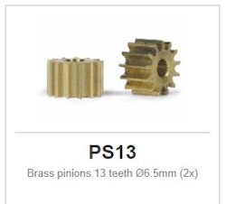 Brass pinions - Sidewinder - 13 teeth Ø6.5mm (2x)