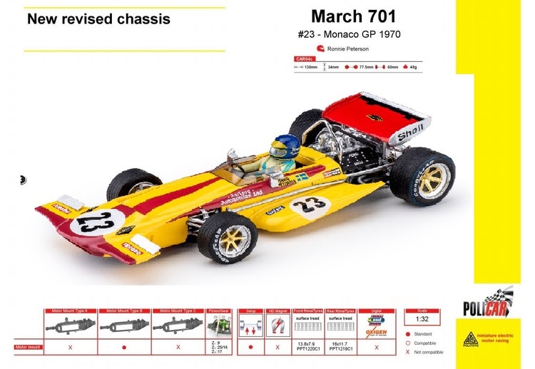Policar - March 701 - n.23 Monaco 1970 (Ronnie Peterson)