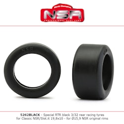 NSR - Special RTR Slick Rear for Classic NSR/SLOT.IT - 19,8x10 - Low Profile - Racing tyres - BLACK (x4)