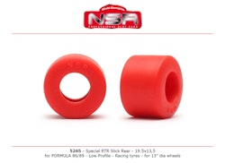NSR - SPECIAL RTR SLICK REAR LOW PROFILE - 19.5 X 13.5 - FORMULA NSR - RACING TYRES - RED  (x4)