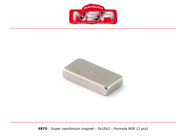 NSR - Magnet - Super Neudymium magnet - 5x10x2 mm (2x)