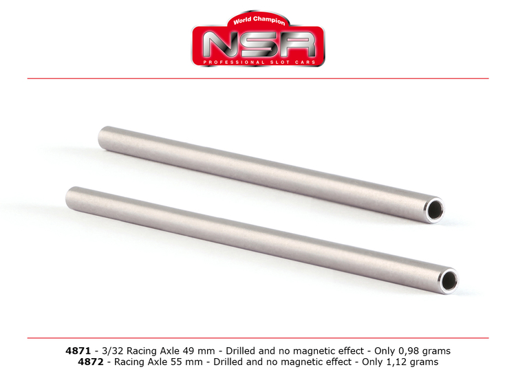 NSR - Racing Axle - Drilled - 3/32" - 49 mm - Only 0.98 grams (1x)