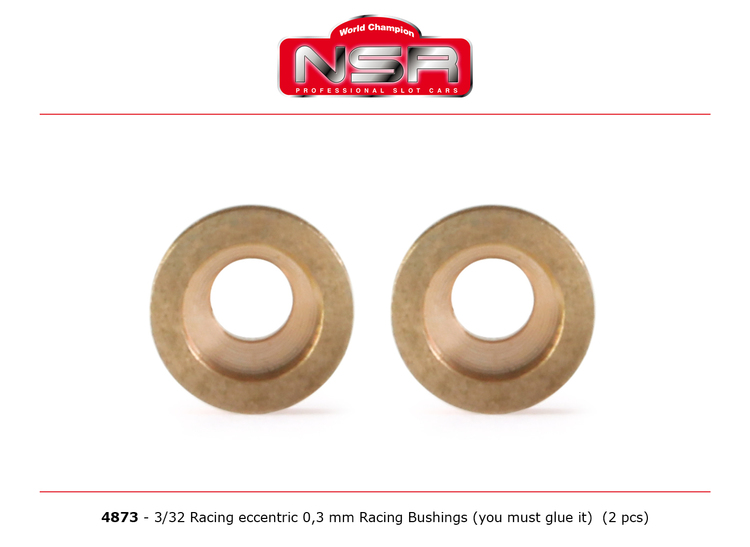 NSR - Racing Eccentric Bushings - 0,3 mm - 3/32 autolubricant & no friction (x2)