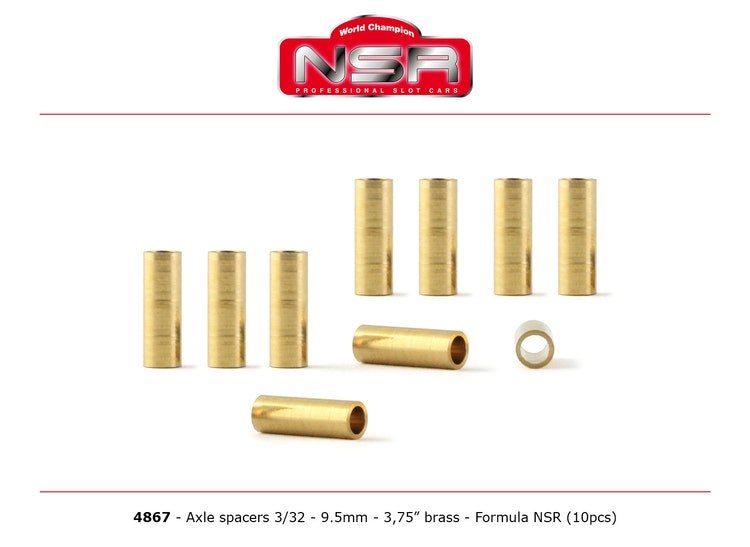 NSR - Axles Spacers - 3/32 brass - 3,750”/9.50 mm (10 pcs)