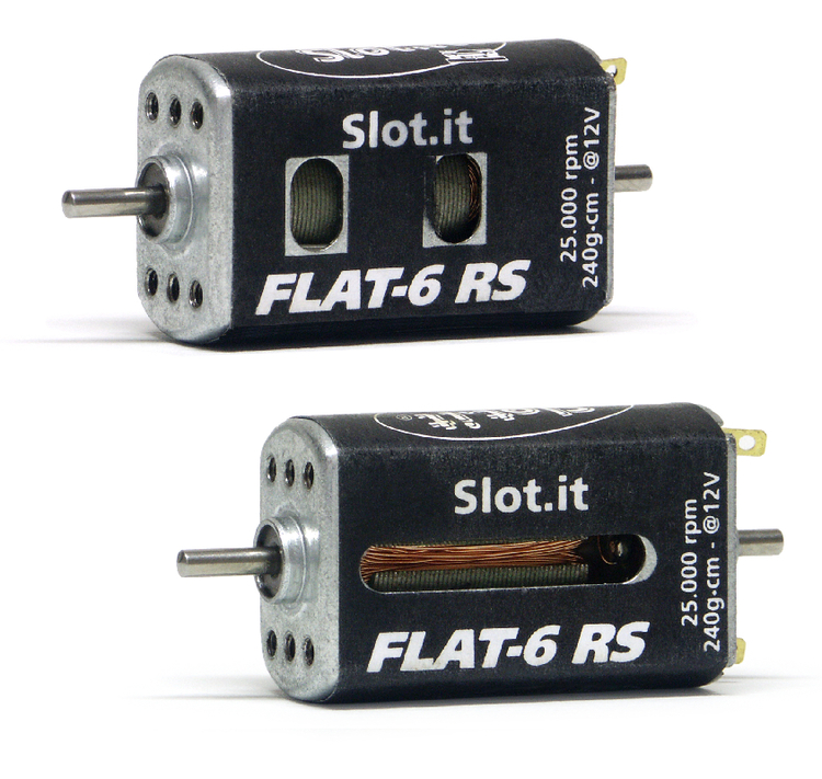 Slot.it - Flat-6RS 24K RPM motor, 240g*cm @12V, 15W, asymmetric case openings;