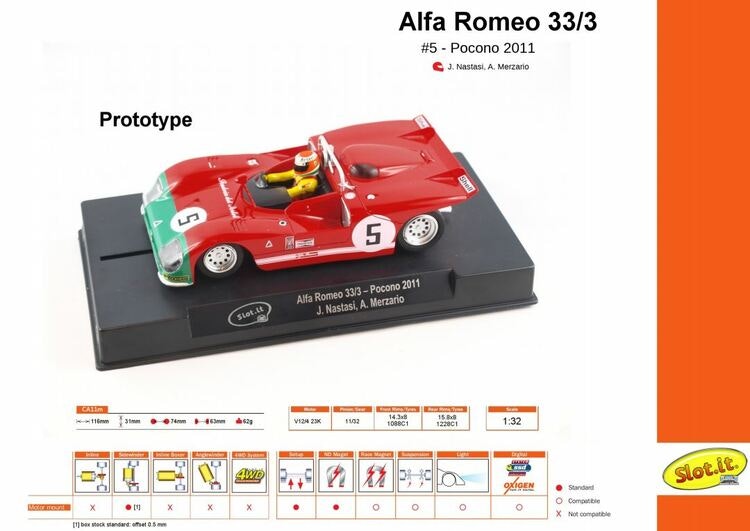 Slot.it - Alfa Romeo 33/3 - #5 Pocono 2011