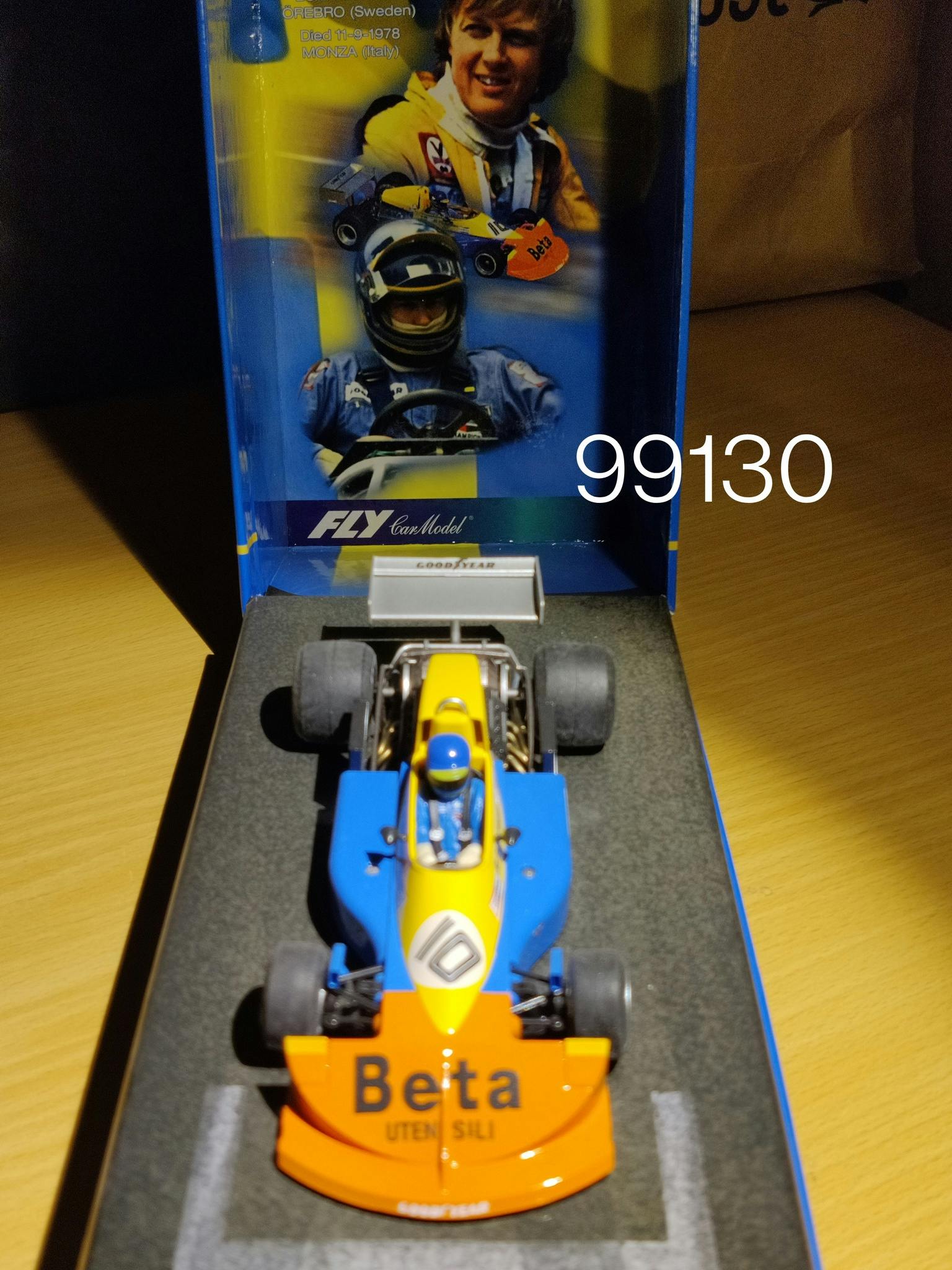 FLY Car Model - March 761 . Ronnie Peterson Museum - Test GP Espana 1976 (1200 SEK) I LAGER / IN STOCK