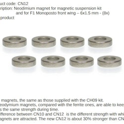 Slot.it - Neodimium magnet for CH09 and front F1 wing Ø6x1.5mm (8x)