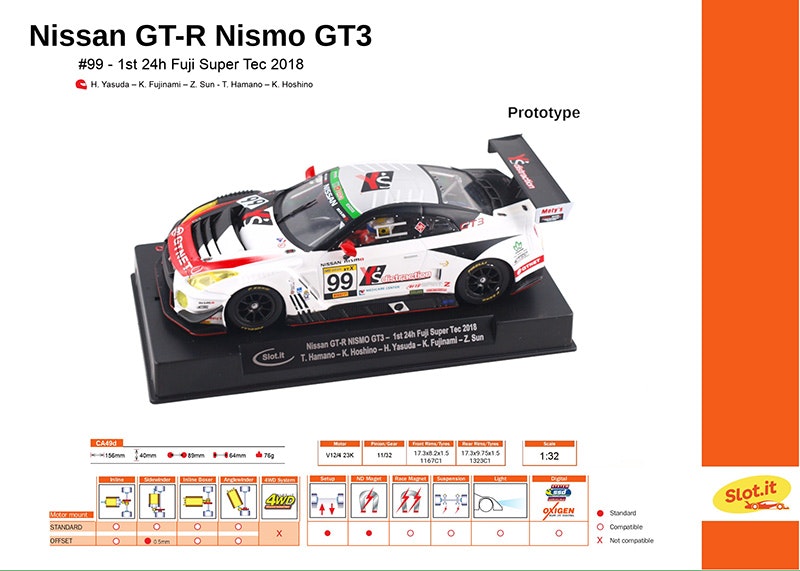 Slot.it - Nissan Nismo - n.99 1st 24h Fuji Super TEC 2018 - PREORDER (Q1-2 2024)