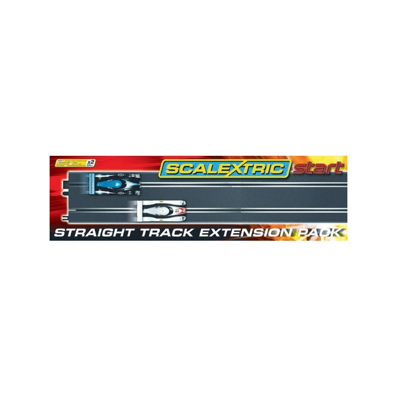 Scalextric - Extension track for "Scalextric START" - Förläng med drygt en meter. (2 delar)