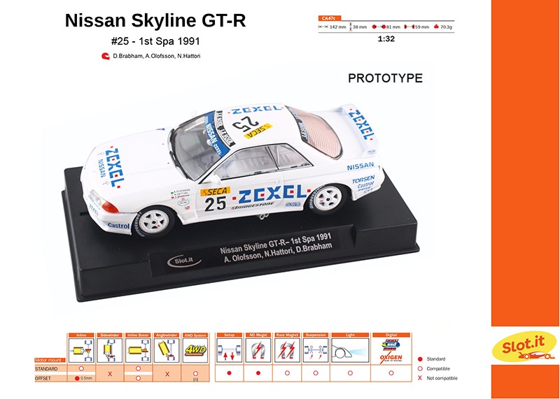 Slot.it - Nissan Skyline GT-R n.25 1st SPA 1991 - PREORDER (Q3-Q4 2024)