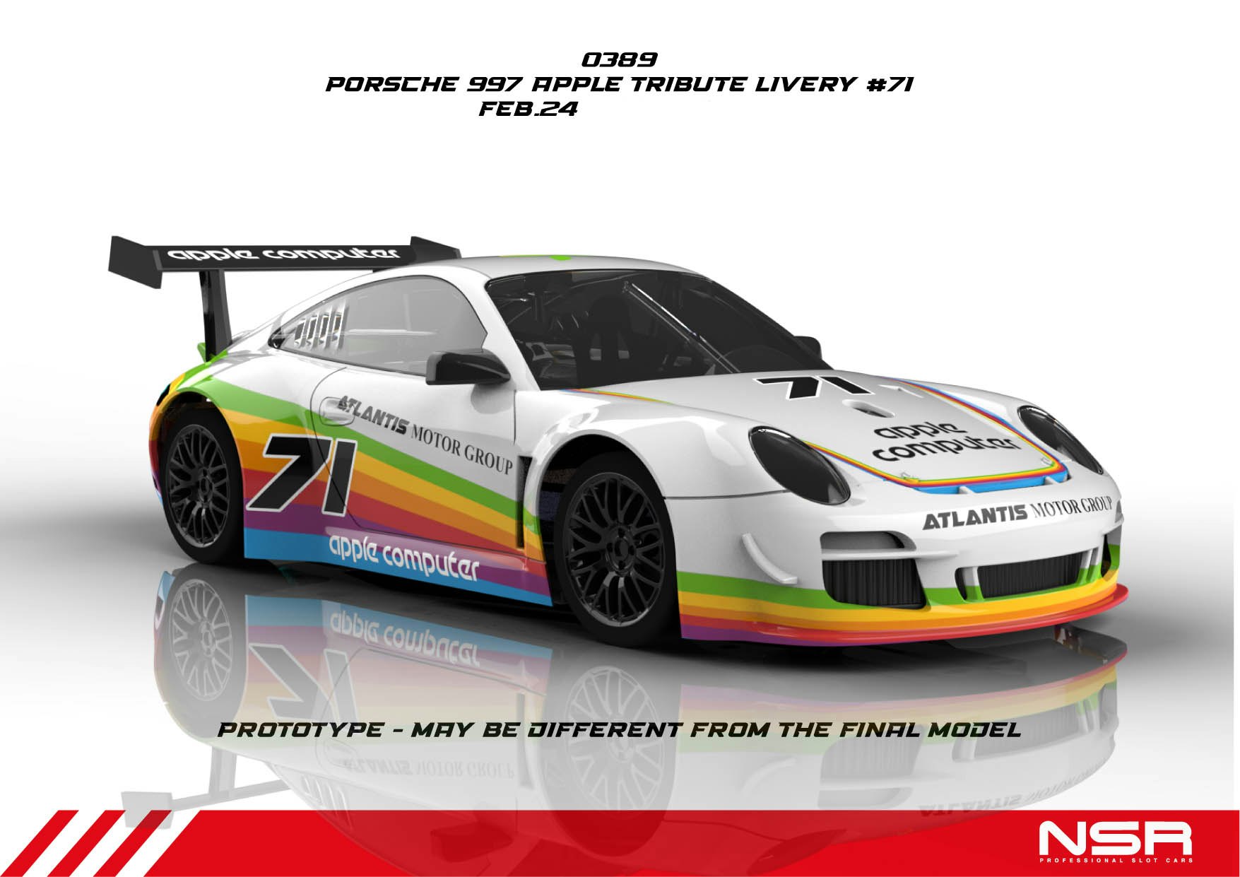 NSR - Porsche 997 Apple Tribute Livery #71 AW KING 21K EVO3 - PREORDER - (Feb 24)