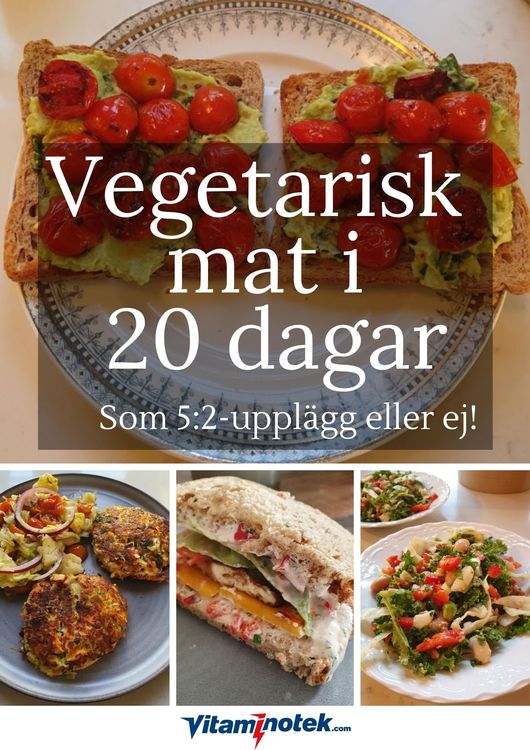 Vegetarisk mat i 20 dagar, som 5:2 eller ej! (Fysiskt häfte och som PDF)