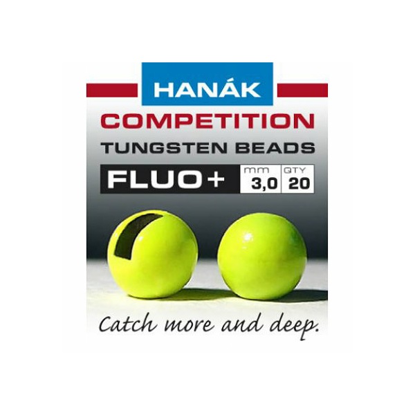 HANAK Fluo+ Chartreuse Slotted Tungsten Beads