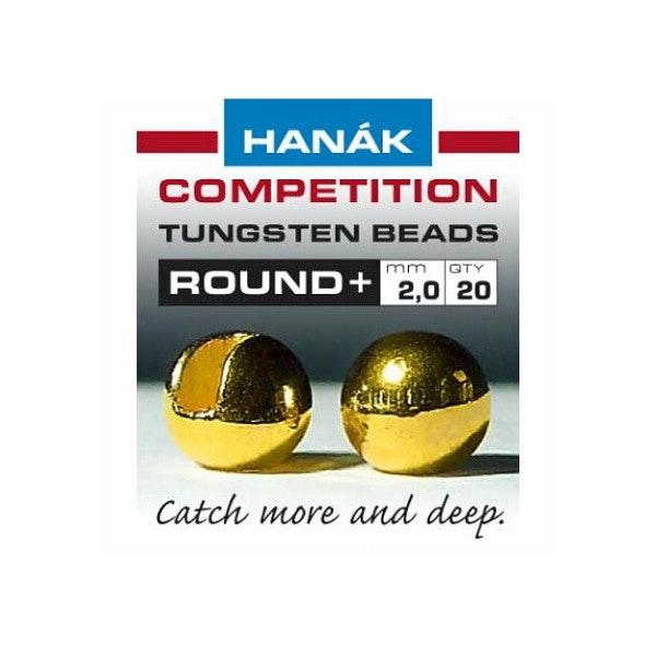 HANAK Round + Gold Slotted Tungsten Beads