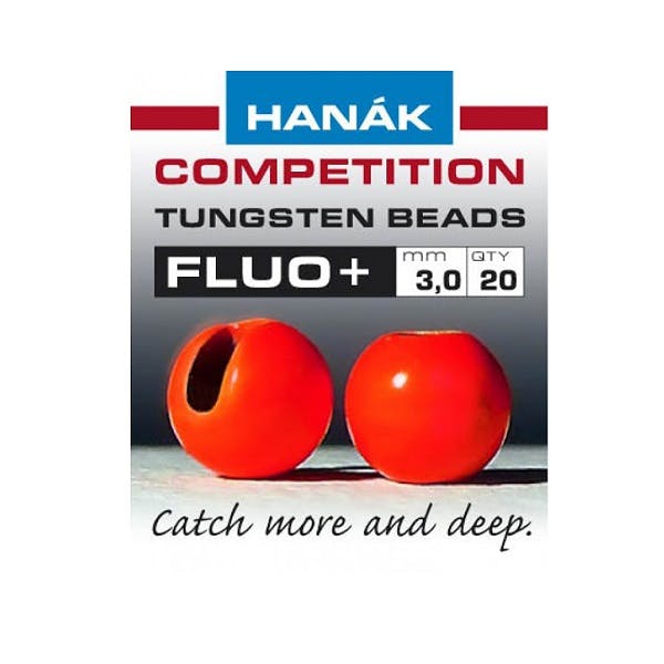 HANAK Fluo + Red Slotted Tungsten Beads
