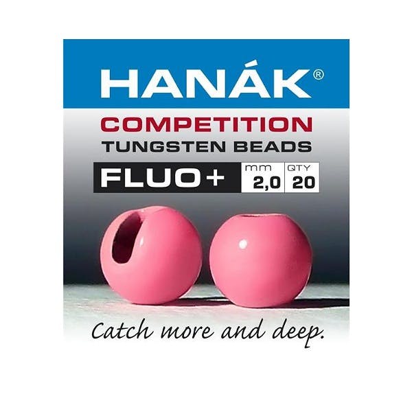 HANAK Fluo+ Hot Pink Slotted Tungsten Beads