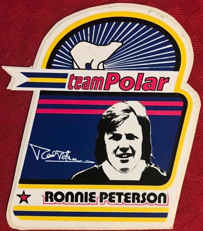 Dekal - Ronnie Peterson hos Polar Caravans - 70-tal - 80 x 100 mm