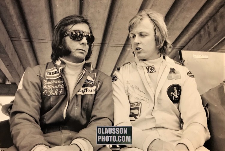 1973 - Stallkamrater hos Lotus: Ronnie och Emmo - foto 20 x 30 cm