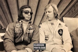1973 - Stallkamrater hos Lotus: Ronnie och Emmo - foto 20 x 30 cm