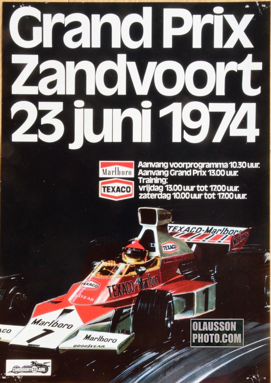 Hollands GP '74 - Snabbaste varv: Ronnie! - miniformat 20 x 30 cm