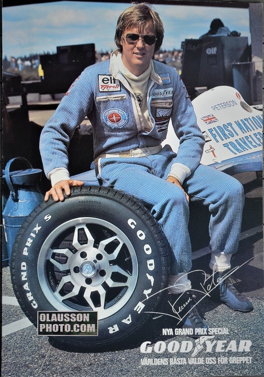 1977 - Ronnie Peterson, Tyrrell, på Anderstorp - poster 70 x 100 cm