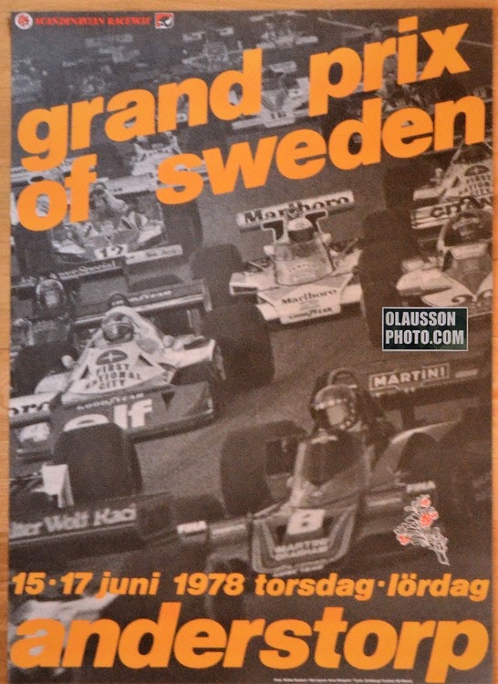 Anderstorp - Sveriges sista GP 1978 - originalposter 50 x 70 cm