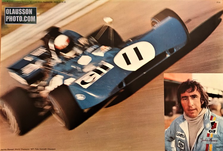 Jackie Stewart - VM-1a 1971 i Tyrrell - 70 x 100 cm poster