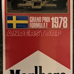 Anderstorp Grand Prix 1978 - F1-VM - Marlboro-dekal 8 x 14 cm