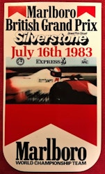 1983 - British Grand Prix, Silverstone - Marlboro-dekal 8 x 14 cm