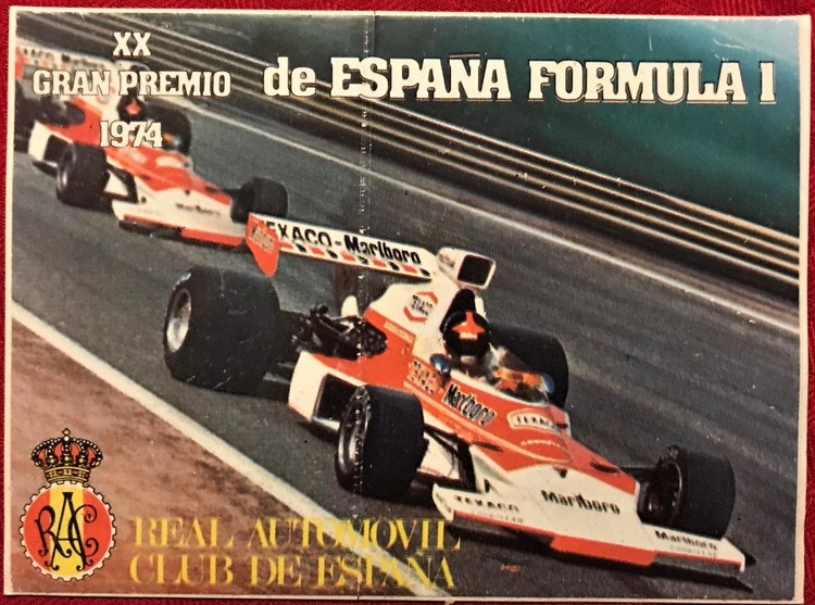 1974 - Spaniens Grand Prix - VM-1an Fittipaldi, McLaren, 10x14 cm