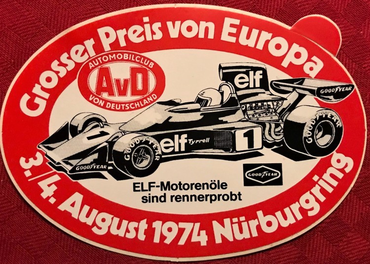 1974 - Tysklands GP på Nürburgring, Tyrrell-Elf, format 8 x 12 cm, 16 x 23 cm