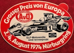 1974 - Tysklands GP på Nürburgring, Tyrrell-Elf, format 8 x 12 cm, 16 x 23 cm