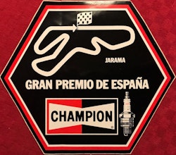 Champion på Jarama - F1-dekal som oktagon - format 13 x 15 cm